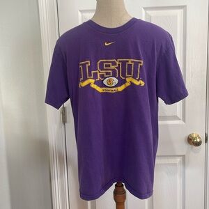 Nike LSU football SEC short sleeve 100% cotton purple gold T-shirt adult size M